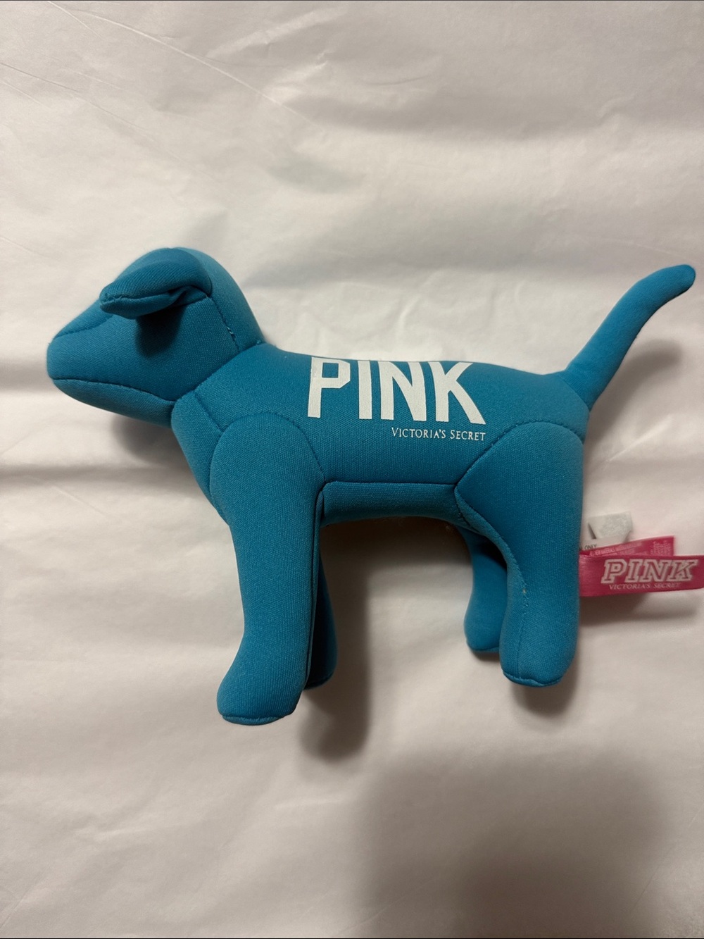 PINK Victoria's Secret Teal Plush Dog w/White PINK Logo